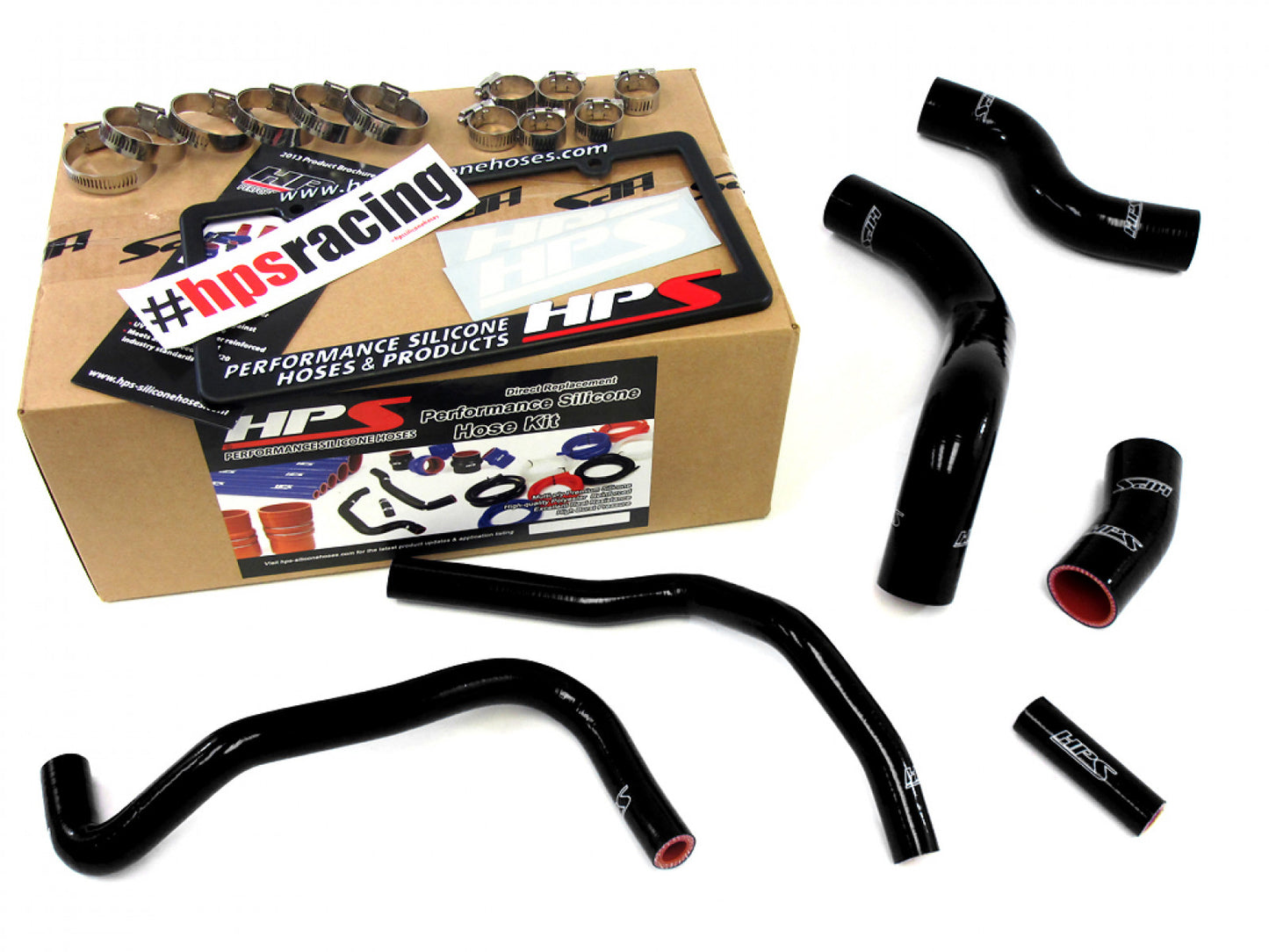 HPS Black Reinforced Silicone Radiator Heater Hose Kit for Subaru 13-16 BRZ