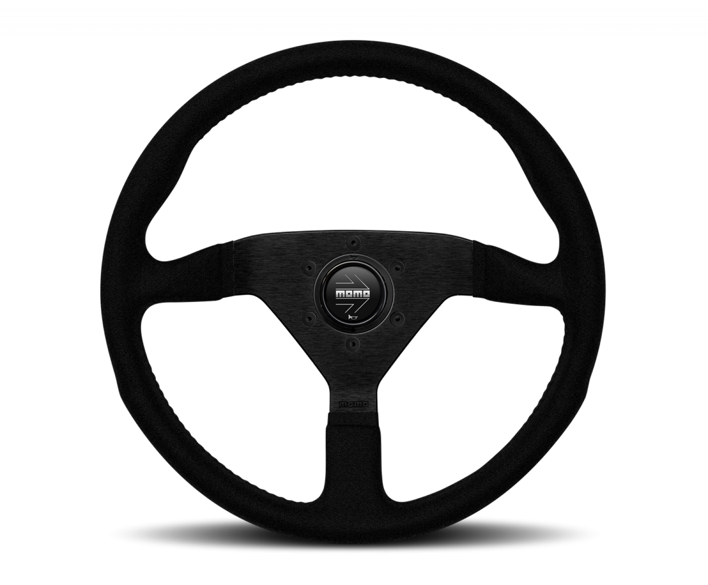 MOMO 3-Spoke Monte Carlo Series Alcantara Leather Steering Wheel with Black Stitch MCL35AL1B