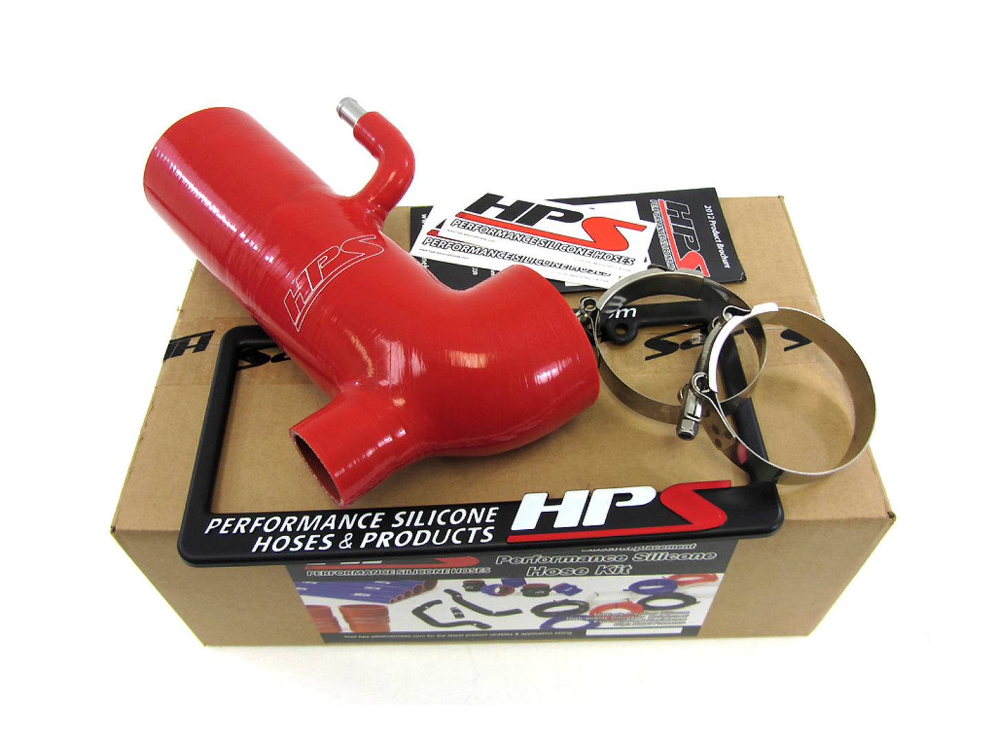 HPS Red Reinforced Silicone Post MAF Air Intake Hose Kit - Retain Stock Sound Tube for Subaru 13-16 BRZ