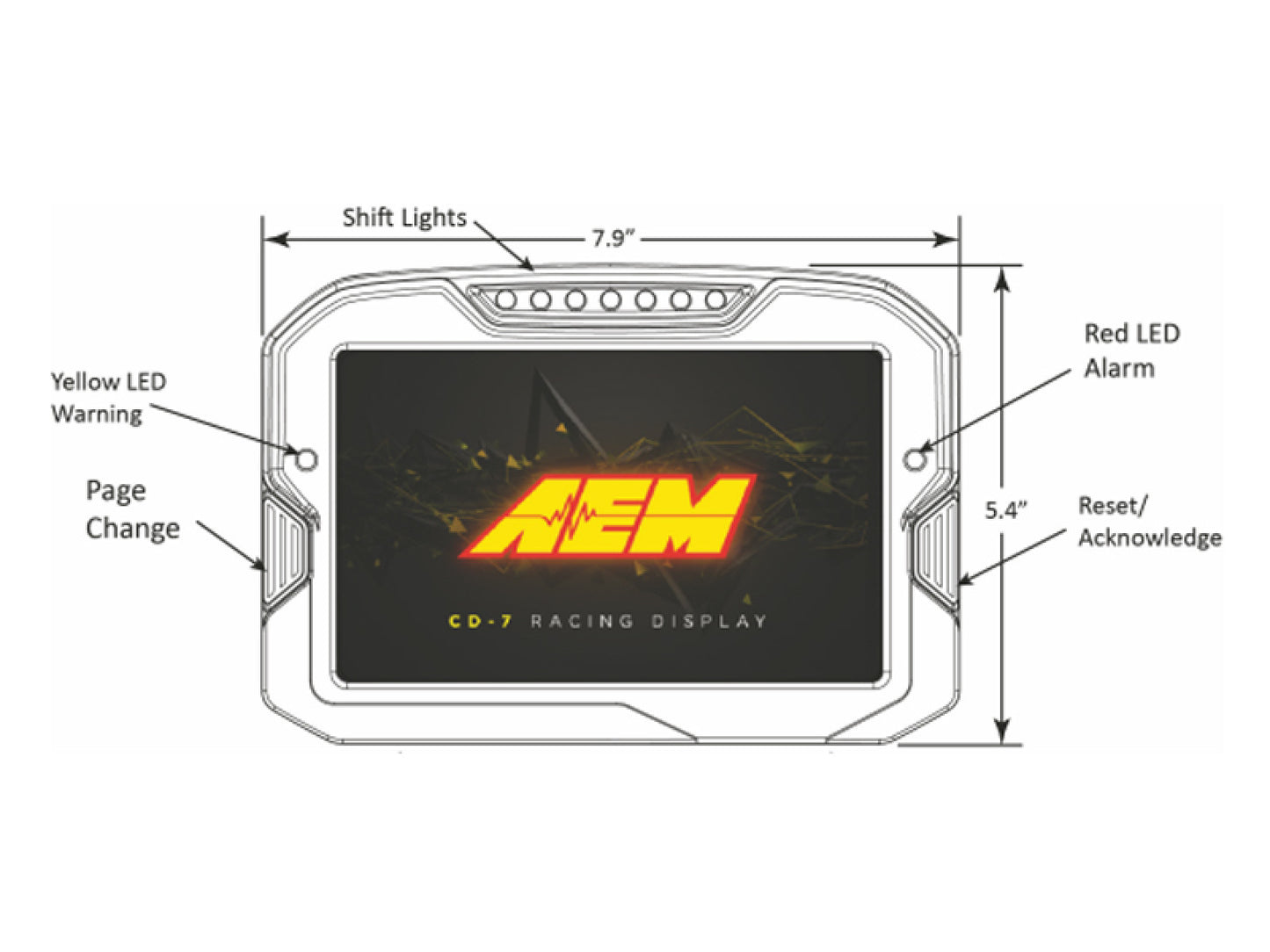 AEM CD-7 Carbon Digital Racing and Logging Dash Display - Logging / GPS Enabled